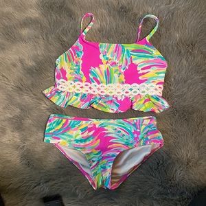 Lilly Pulitzer Girls Katrina Two-Piece Swimsuit SZ 7 NWOT
